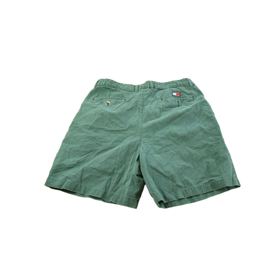 Vintage 1990s Tommy Hilfiger Green Cotton Shorts Men's 32