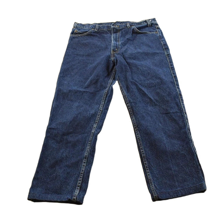 Vintage 1990s Levi's Two Horse Leather Tab Denim Dark Blue Jeans Men's 34 x 28