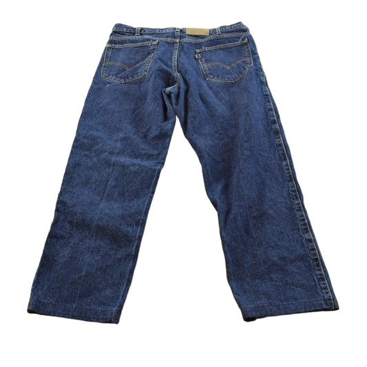 Vintage 1990s Levi's Two Horse Leather Tab Denim Dark Blue Jeans Men's 34 x 28