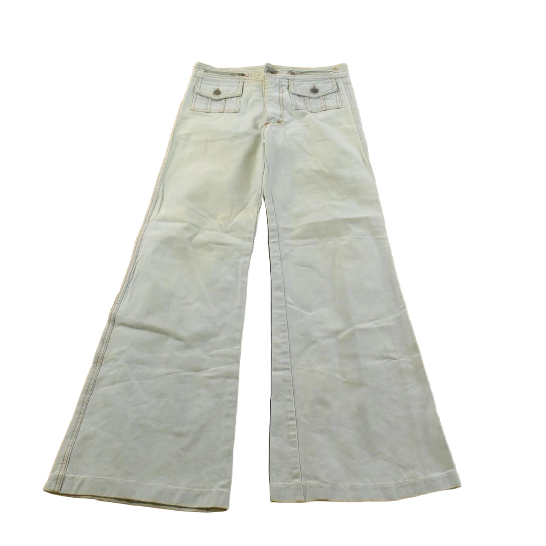 Vintage 1980s Gledson Bell Bottom Denim Light Wash Blue Jeans Men's 27 x 31