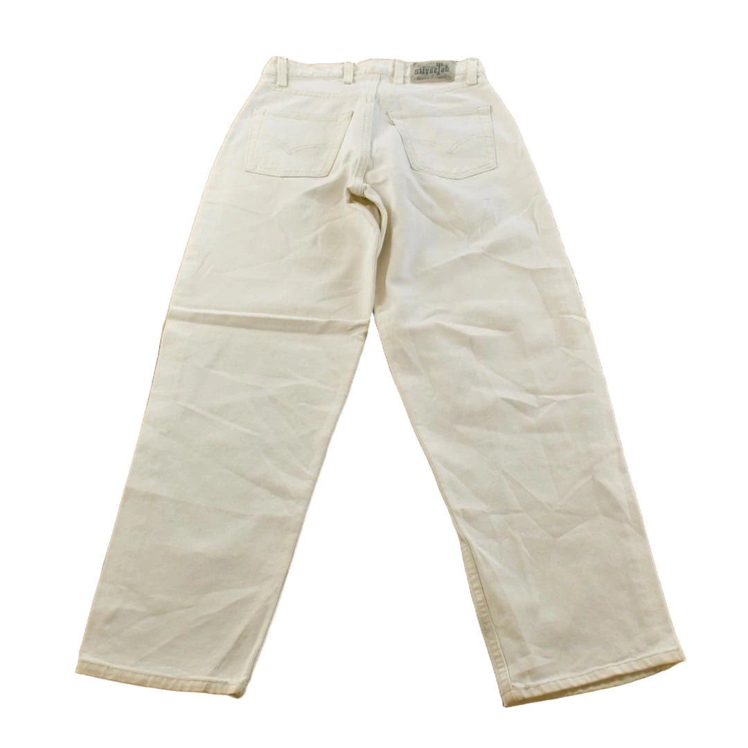 Vintage 1990s Levi Silver Tab Baggy Wide Leg Denim White Jeans Men's 28 x 29.5