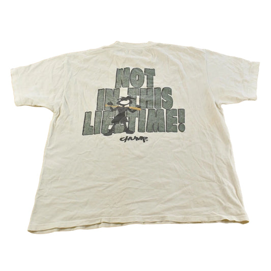 Vintage 1990s Chump Strike Me Out Baseball Graphic T-Shirt Men's XL