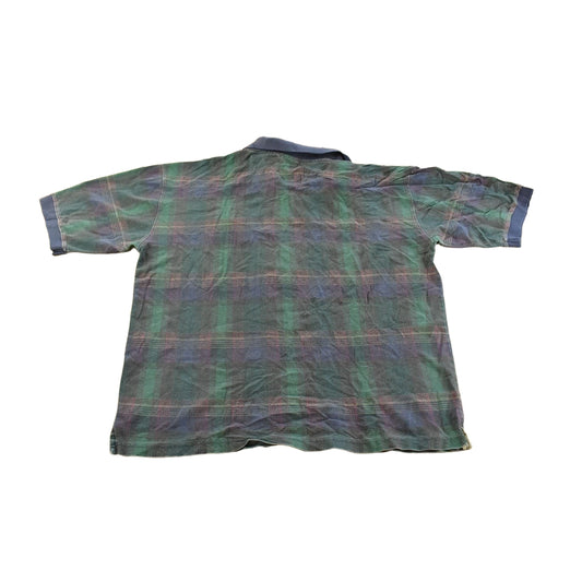 Vintage 1990s Mickey Inc Mickey Mouse Plaid Polo Shirt Men's 2XL