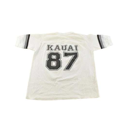 Vintage 1980s Kauai Hawaii Football Graphic T-Shirt Men's S