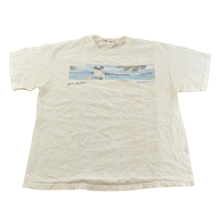 Vintage 2000s Walt Disney World Just Chillin Beach Promo T-Shirt Men's L