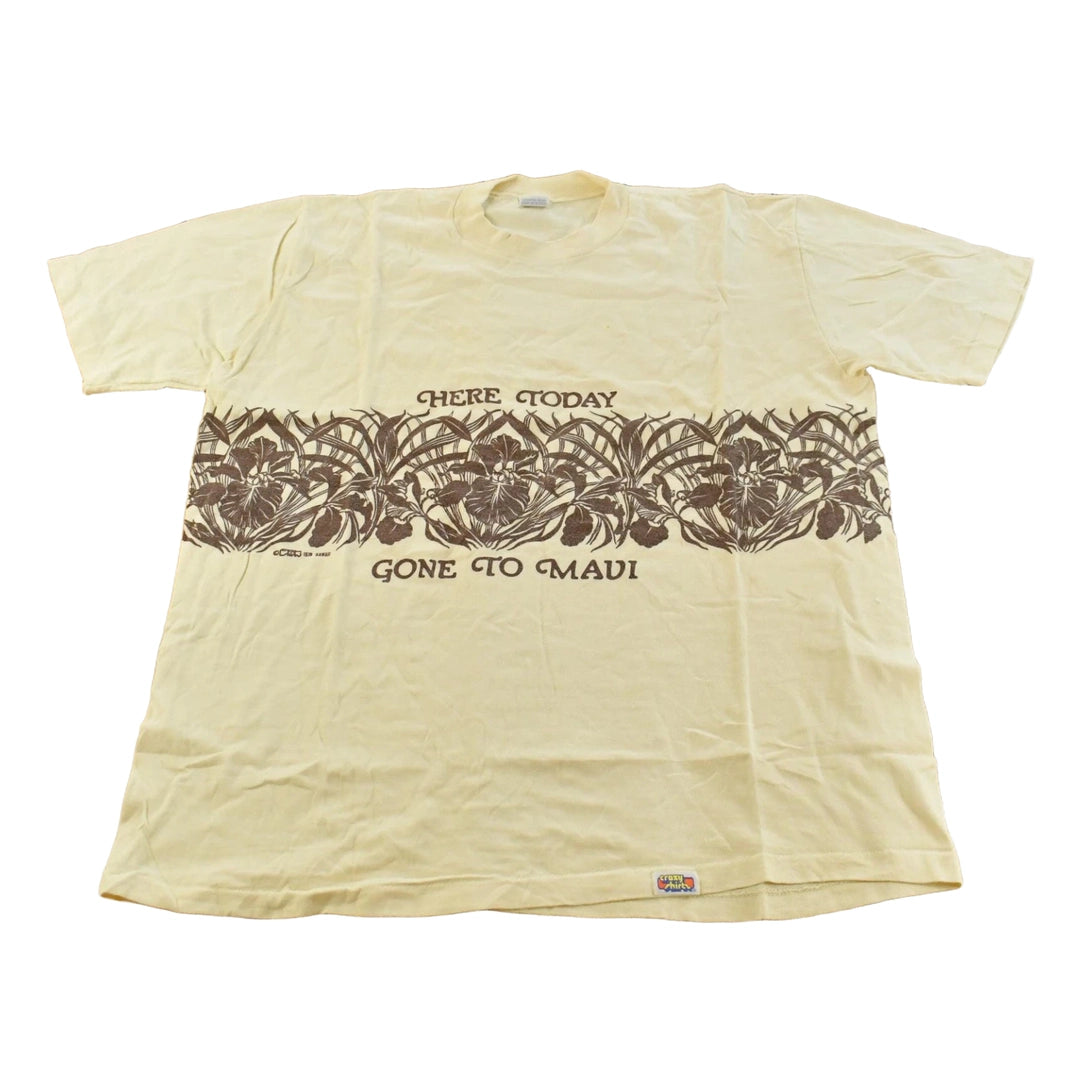 Vintage 1980s Maui Hawaii Graphic Souvenir T-Shirt Men's XL