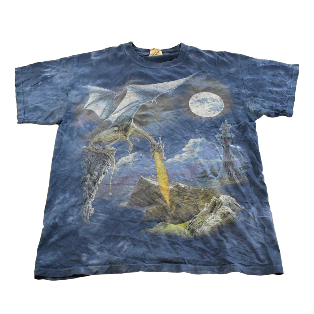 Vintage 1990s The Mountain Dragon All Over Print Graphic T-Shirt Men's M
