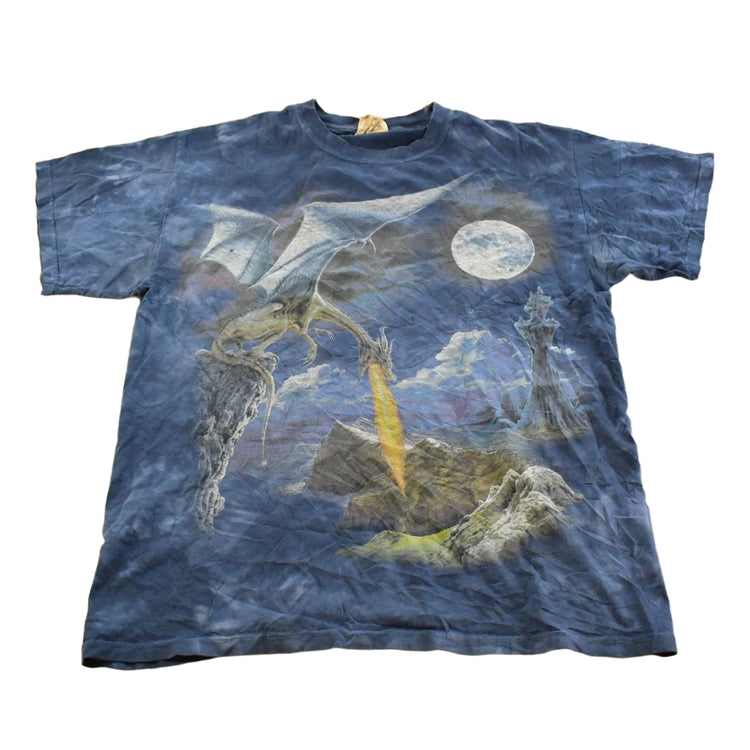 Vintage 1990s The Mountain Dragon All Over Print Graphic T-Shirt Men's M