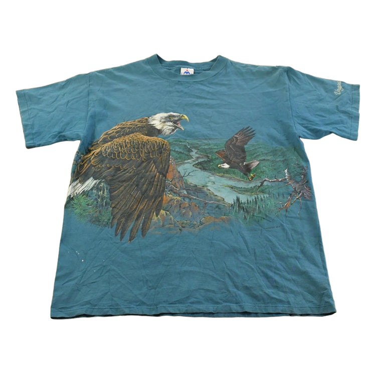 Vintage 1990s Bald Eagle Nature Graphic T-Shirt Men's XL Men's Large