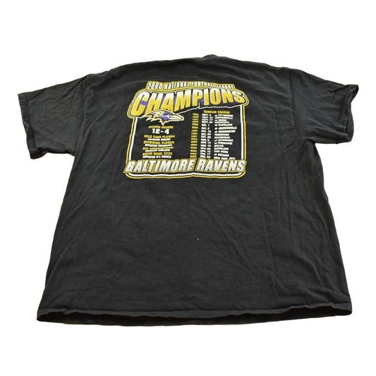 Vintage 2000 Baltimore Ravens NFL Superbowl Champions Graphic T-Shirt Men's XL