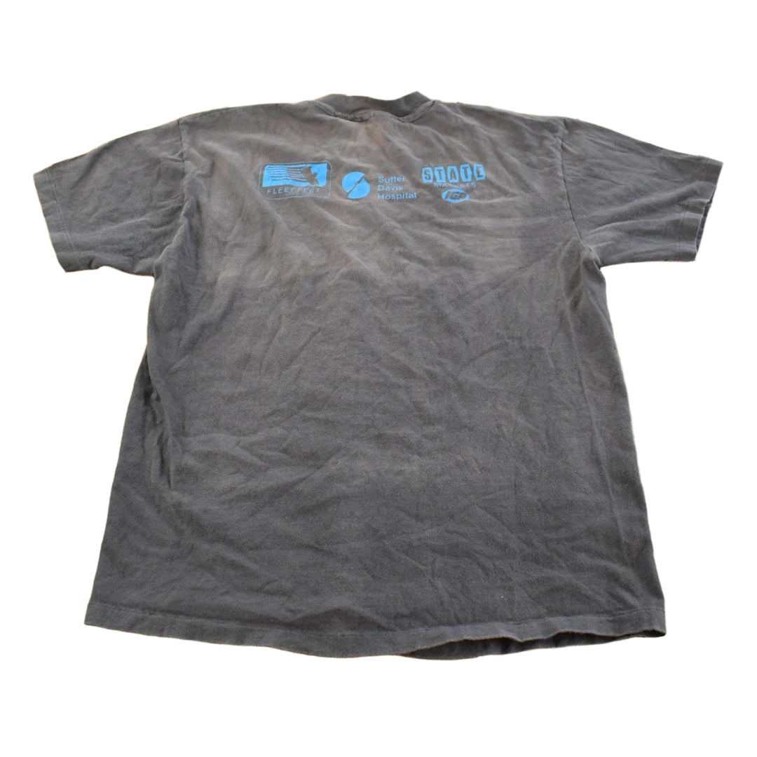 Vintage 1990s Davis Marathon Running Graphic Souvenir T-Shirt Men's L