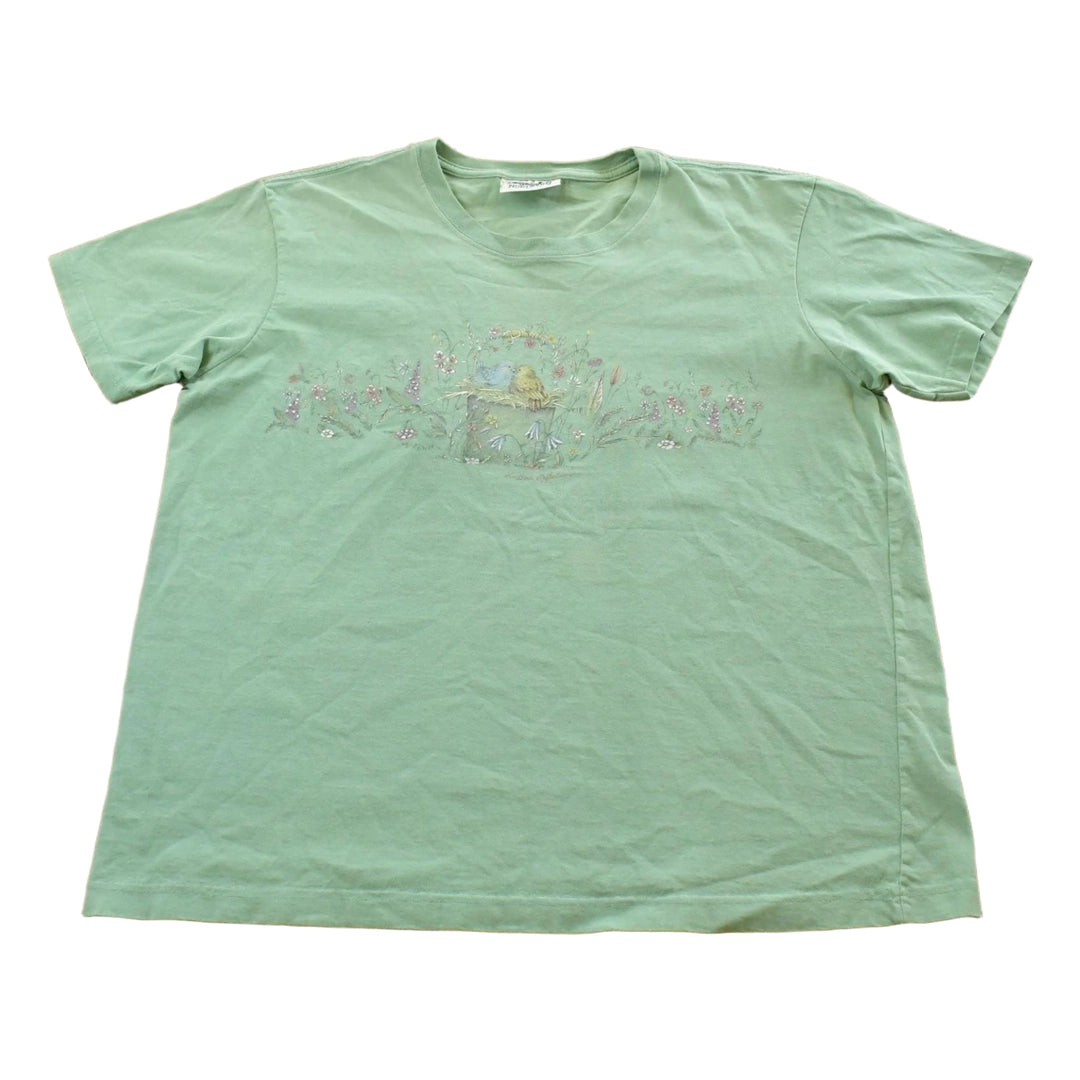Vintage 1990s Northern Reflections Floral Birds T-Shirt Women's XL