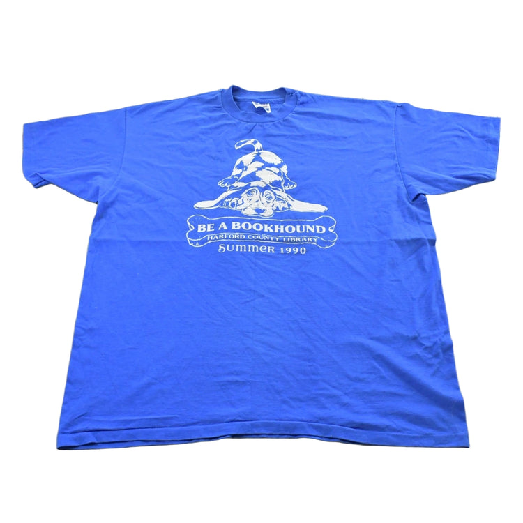 Vintage 1990s Harford County Library Bookhound Souvenir T-Shirt Mens XL