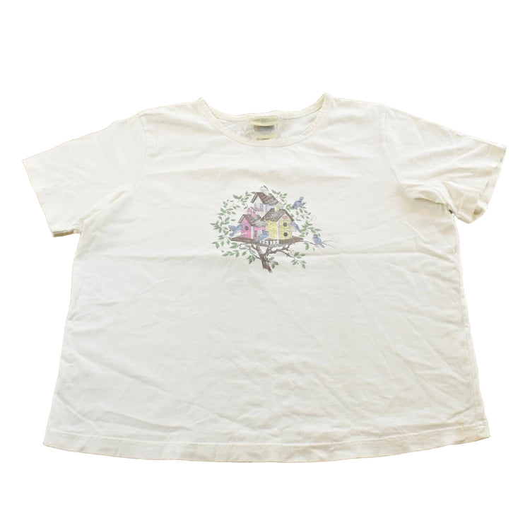 Vintage 1990s Penmans Floral Birds T-Shirt Women's XL