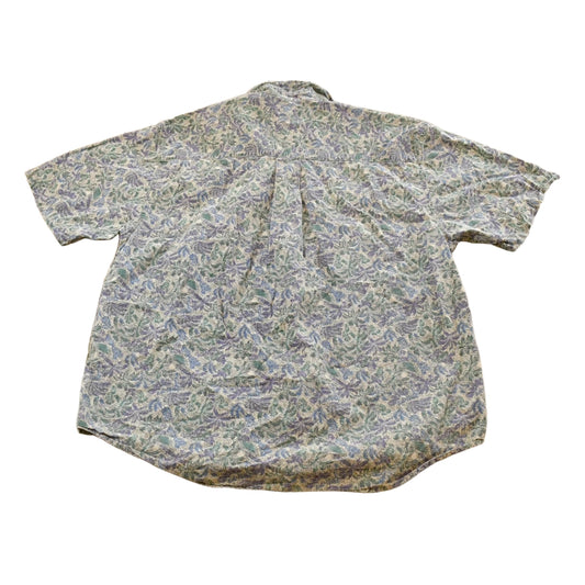 Vintage 1990s Eddie Bauer Abstract Floral Button Up Shirt Men's XL
