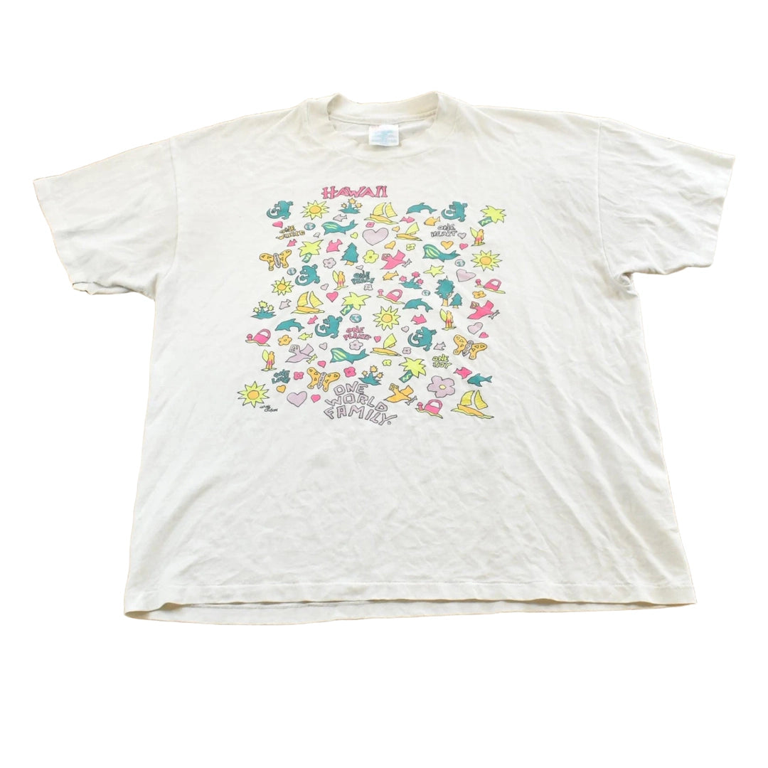 Vintage 1990s Hanes Hawaii Souvenir Graphic T-Shirt Men's L