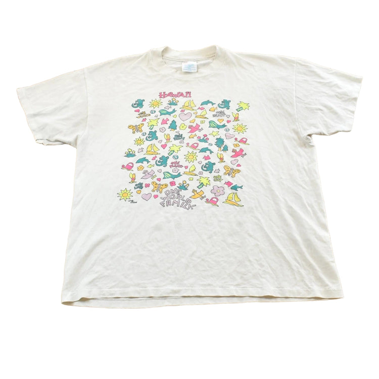 Vintage 1990s Hanes Hawaii Souvenir Graphic T-Shirt Men's L