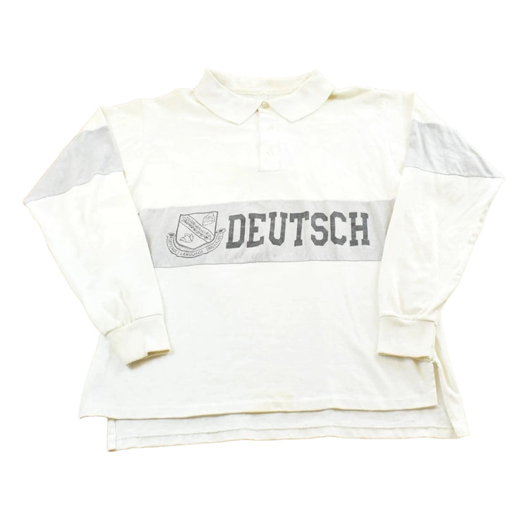 Vintage 1980s Deutsch Germany Polo Long Sleeve Rugby Shirt Men's M