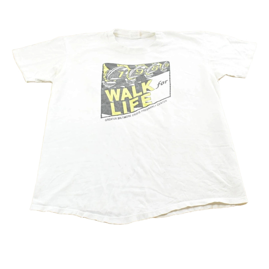 Vintage 1989 Walk For Life Baltimore Pregnancy T-Shirt Mens M