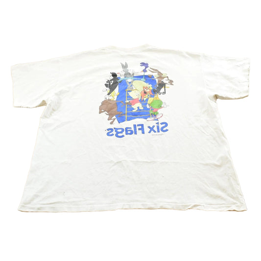 Vintage 1995 Looney Tunes Six Flags Graphic T Shirt Mens 2XL