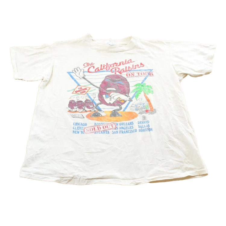 Vintage 1987 The California Raisins On Tour Single Stitch Champion T-Shirt Made In USA Mens L