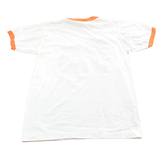 Vintage 1980s Boom Oranges Graphic Ringer T-Shirt Made In USA Mens S
