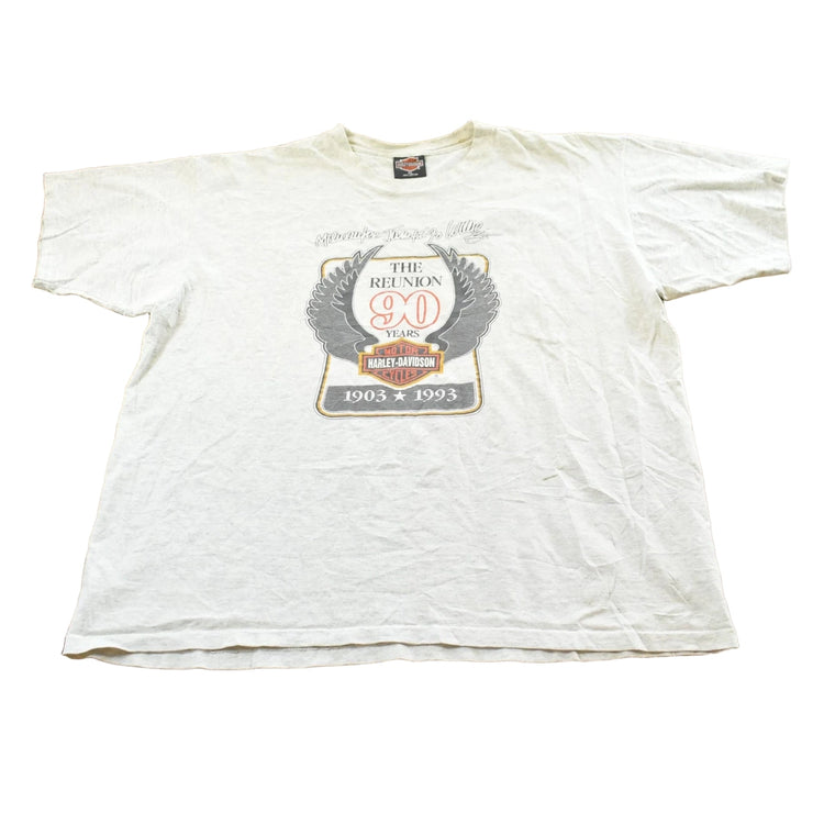 Vintage 1993 The Reunion 90 Years Harley Davidson T-Shirt Mens XL