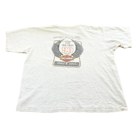 Vintage 1993 The Reunion 90 Years Harley Davidson T-Shirt Mens XL