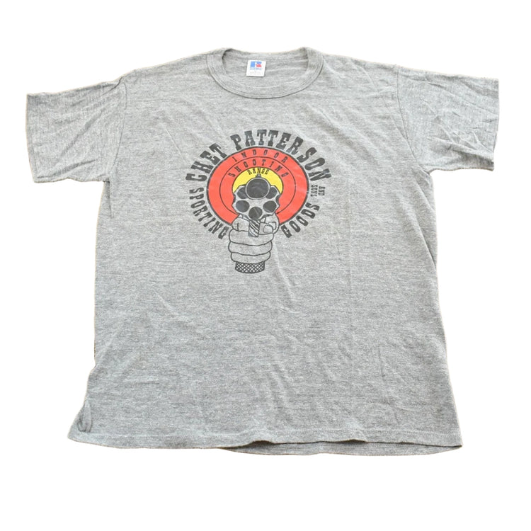 Vintage 1980s Russell Athletic Indoor Shooting Range Graphic T-Shirt Made In USA Size M Men's Medium