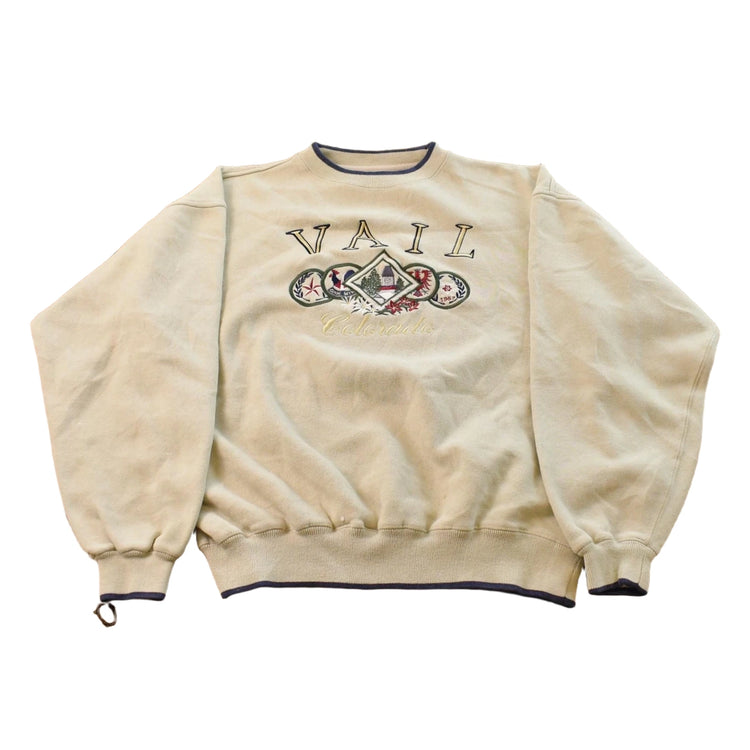 Vintage 1990s Vail Colorado Ski Theme Crewneck Sweatshirt Men's XL Men's Medium