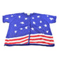 Vintage Quaker Factory American Flag Knit Short Sleeve Sweater Women's 2X