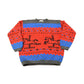 Vintage 1980s Tyler House Hand Knit Carousel Crewneck Sweater Men's Small
