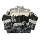 Vintage 1990s Black Mountain Wolf Theme All Over Print Zip Up Fleece Sweater Men's M