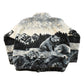 Vintage 1990s Black Mountain Wolf Theme All Over Print Zip Up Fleece Sweater Men's M