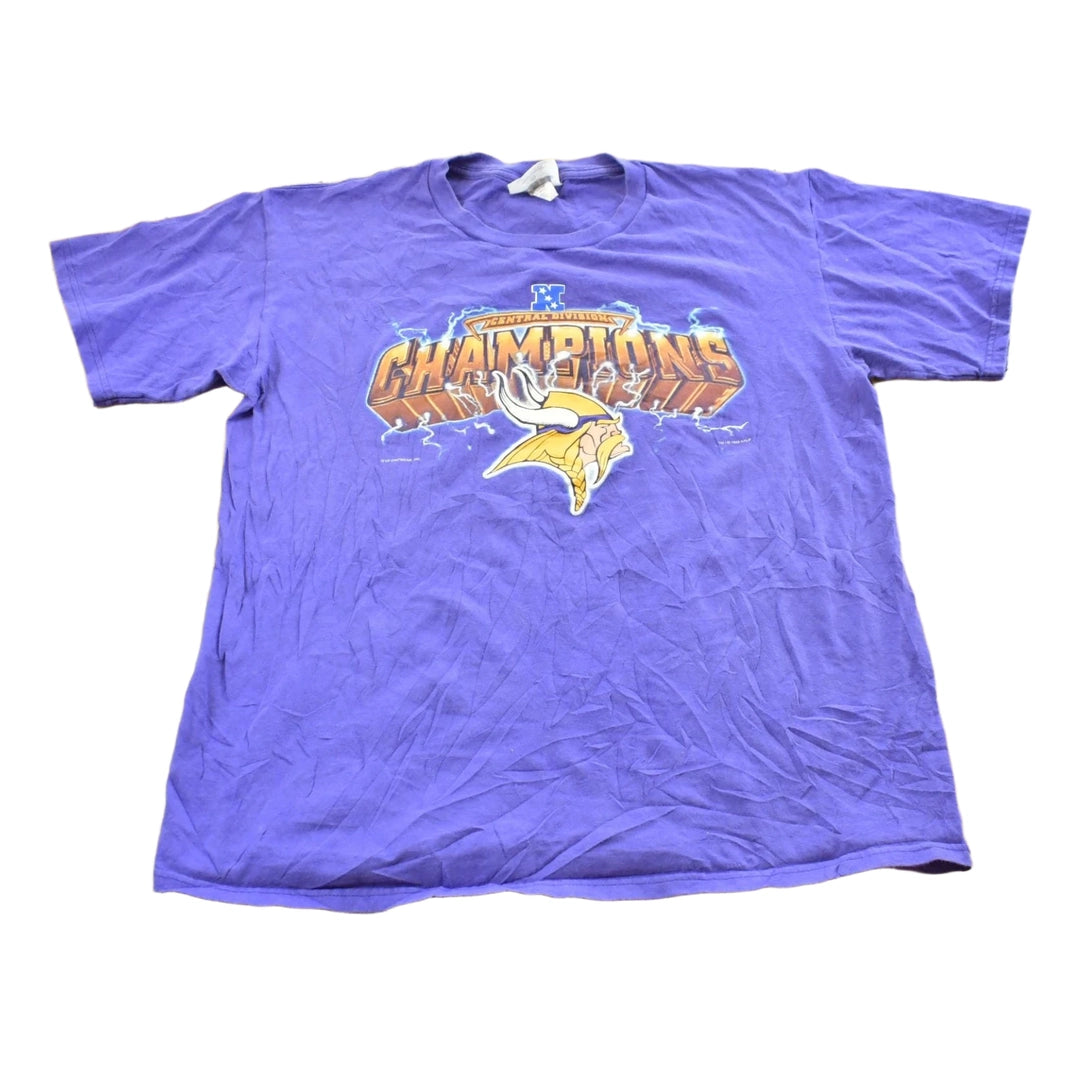 Vintage 1998 Minnesota Vikings Lightning Graphic T-Shirt Mens L