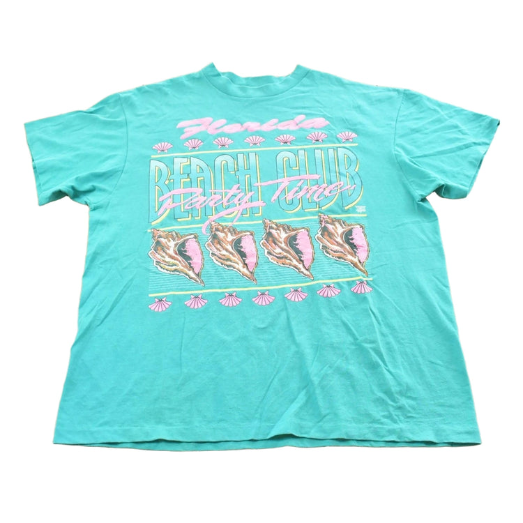 Vintage 1990s Florida Beach Club Party Time T-Shirt Men's L