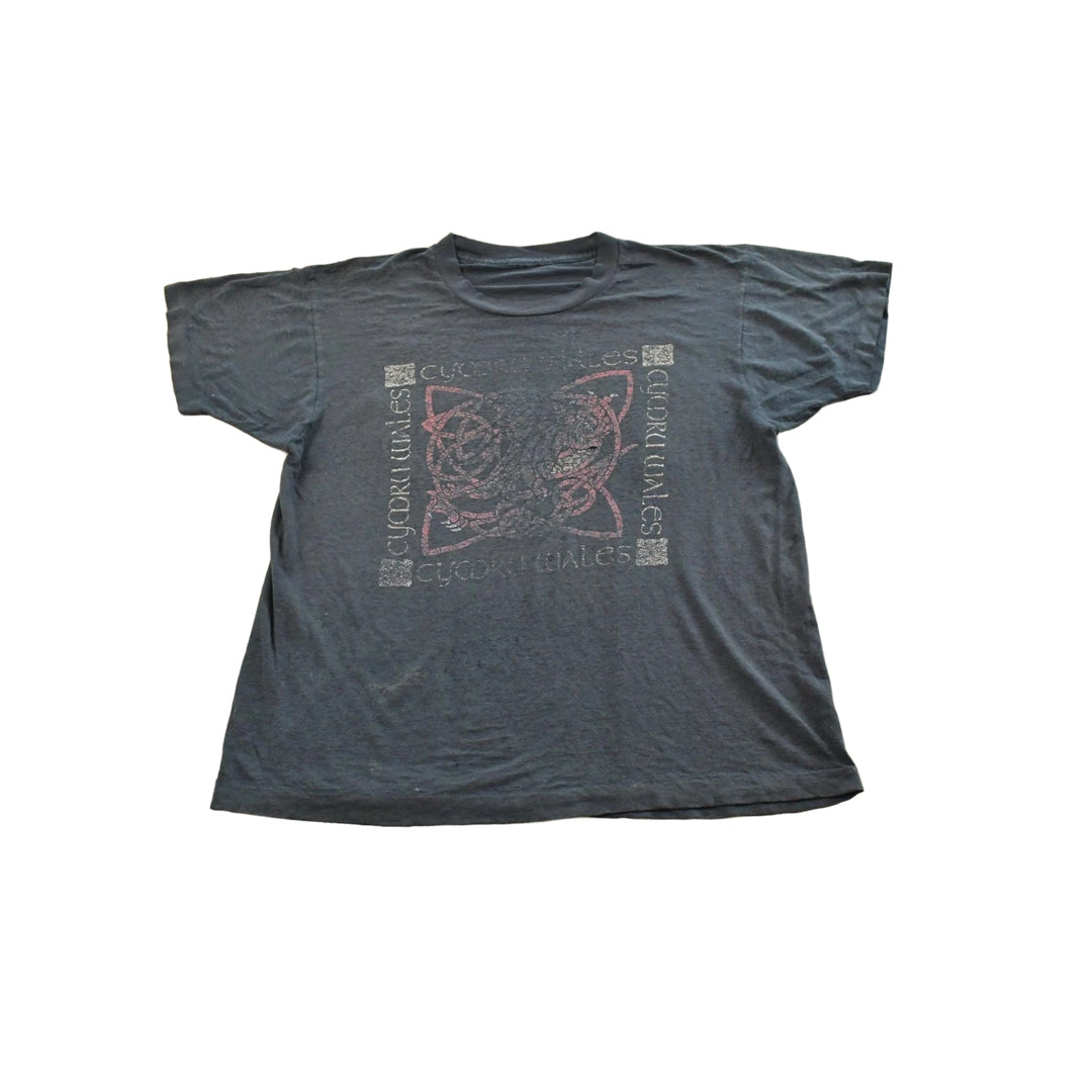 Vintage 1980s Wales Gaelic Souvenir T-Shirt Men's XL