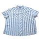 Vintage 1990s Wrangler Western Shirts Striped Pearl Snap Short Sleeve Button Up Shirt Mens 4XL
