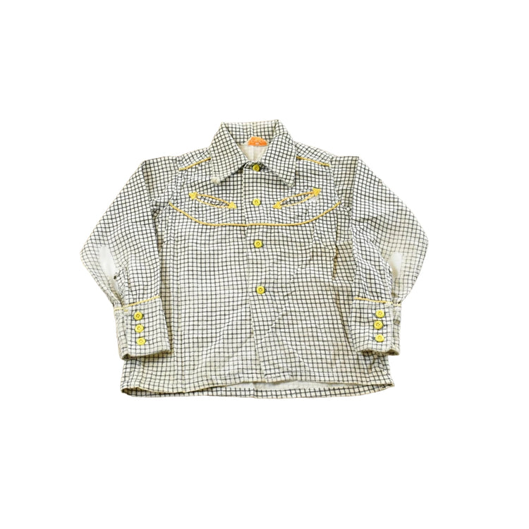 Vintage 1960s King Kole Gingham Check Button Up Western Shirt Youth 6