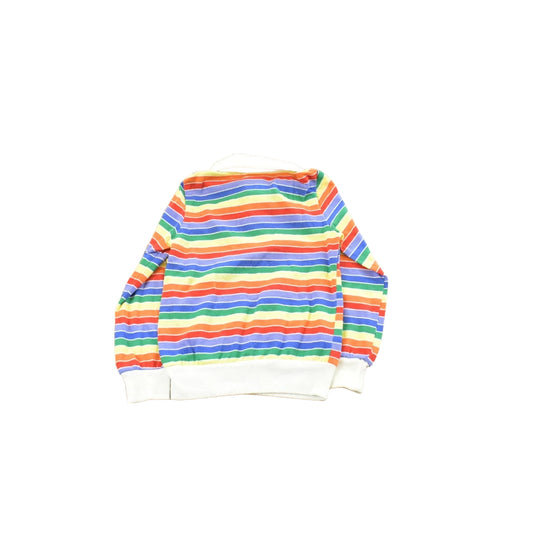 Vintage 1980s Sears Striped Rugby Polo Collared Sweatshirt Youth 6