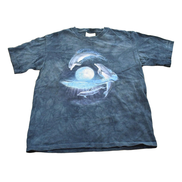 Vintage Y2K The Mountain Dolphins Moon Tie Dye T-Shirt Mens S