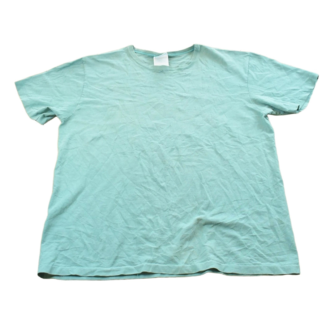Vintage 1990s Hanes Her Way Teal Blank T-Shirt Men's L