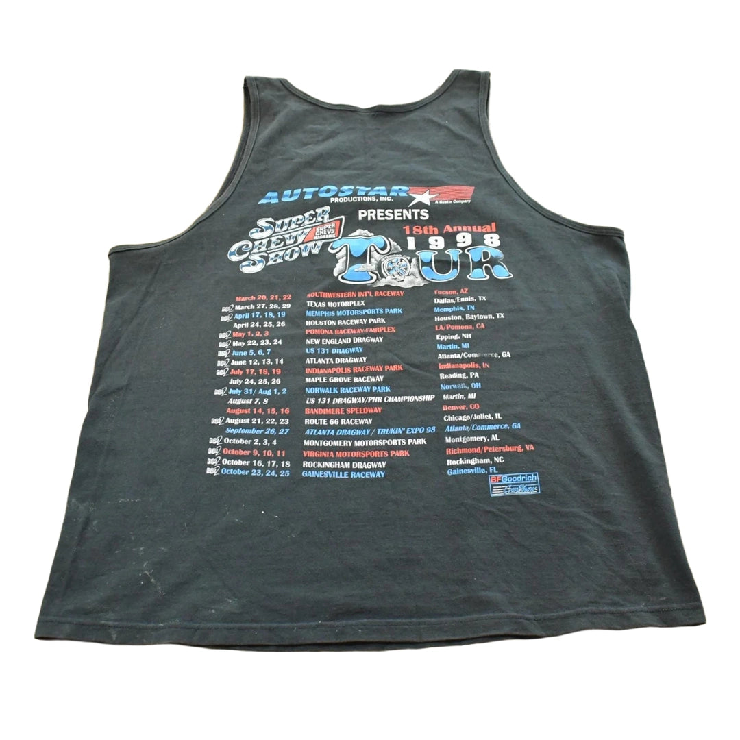 Vintage 1998 Super Chevy Car Show Tour Tank Top Men's XL