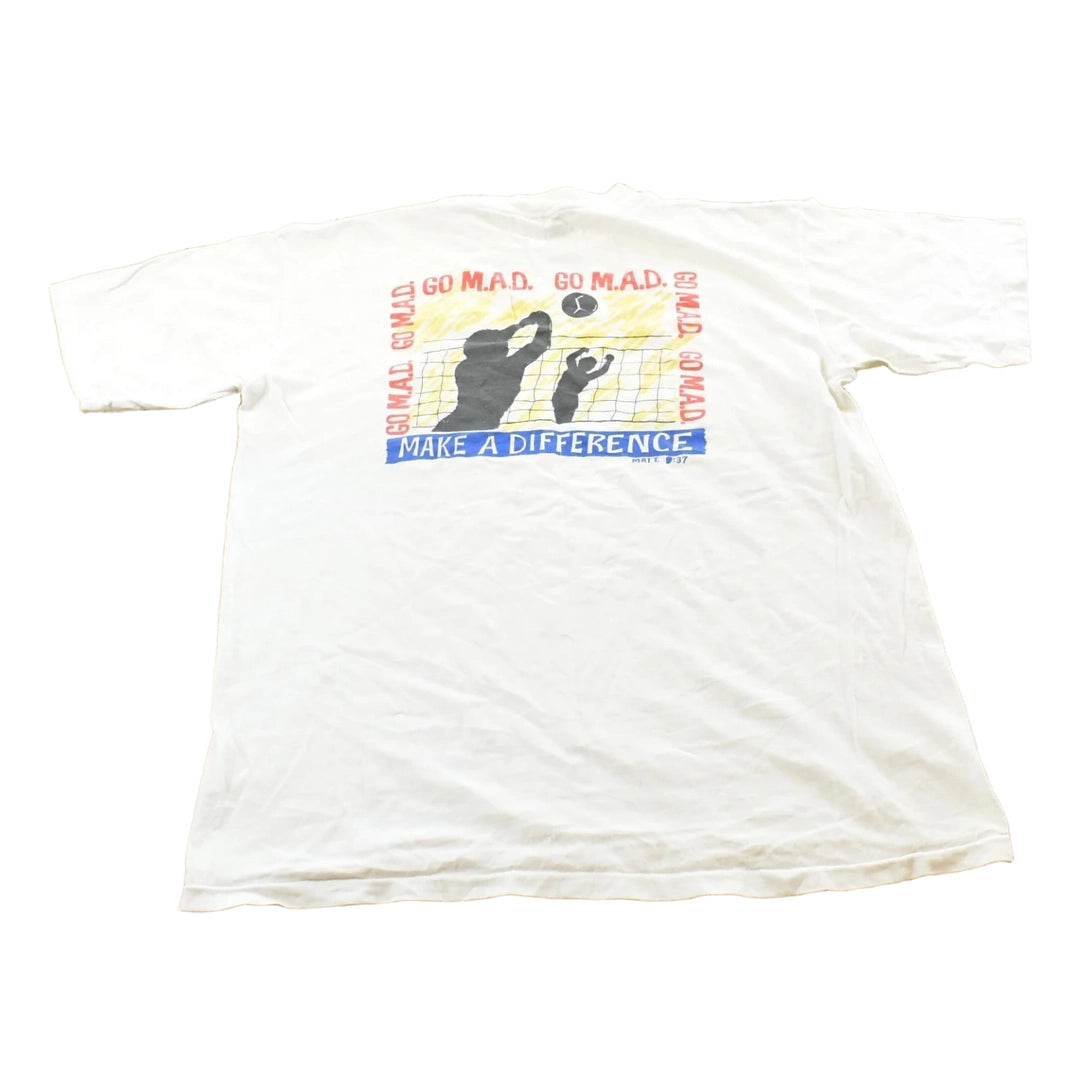 Vintage 1992 Religious Cross Fire Volleyball Christianity Jesus T-Shirt Mens L