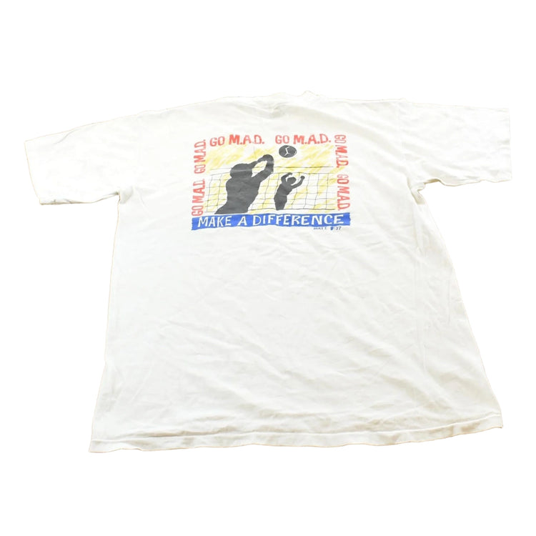 Vintage 1992 Religious Cross Fire Volleyball Christianity Jesus T-Shirt Mens L
