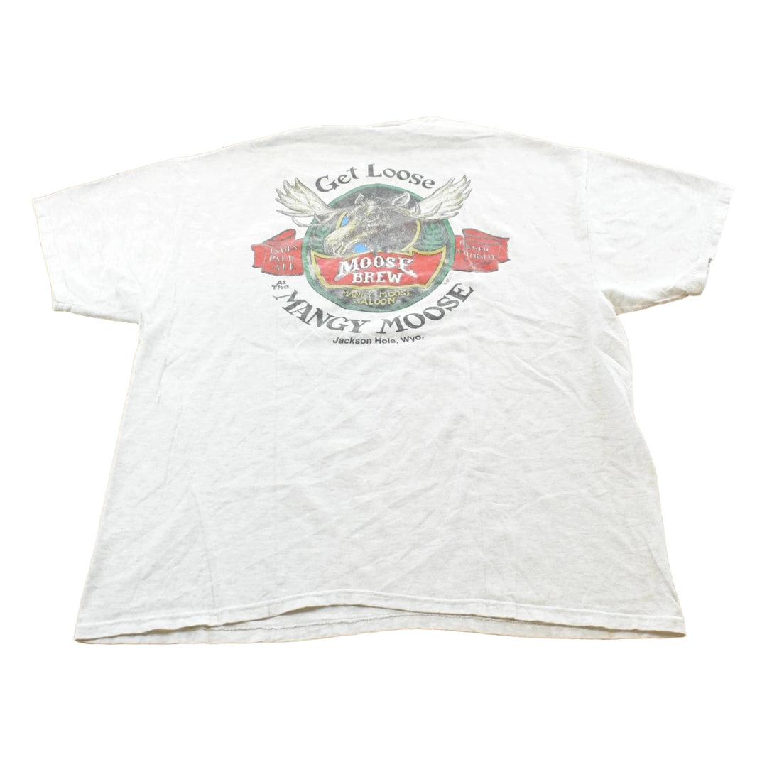 Vintage 1990s Jackson Hole Wyoming Mangy Moose Bar Souvenir Pocket T-Shirt Mens L Men's XL