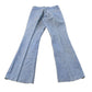 Vintage 1970s Bell Bottom Flare Denim Pleated Pants Men's 28 x 31