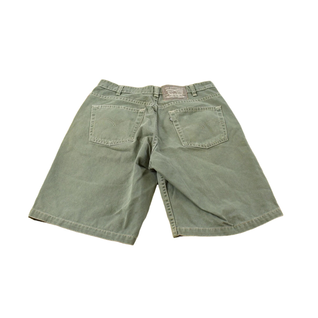 Vintage 1990s Levi's Green Denim Jean Shorts Men's 31