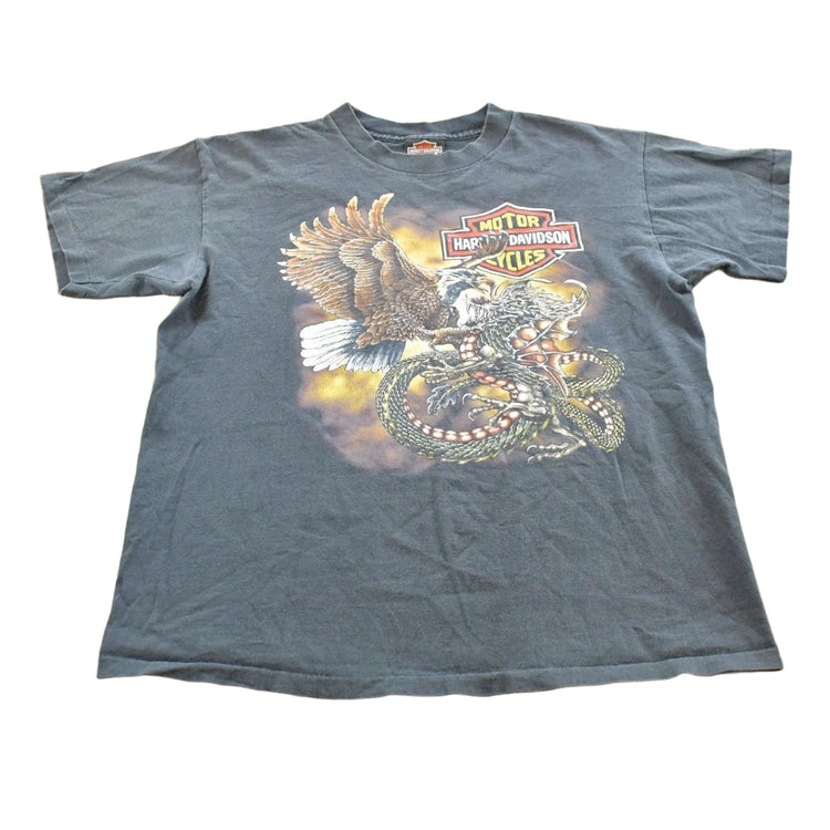 Vintage 1992 Eagle vs Dragon Harley Davidson Sarasota Florida T-Shirt Mens M