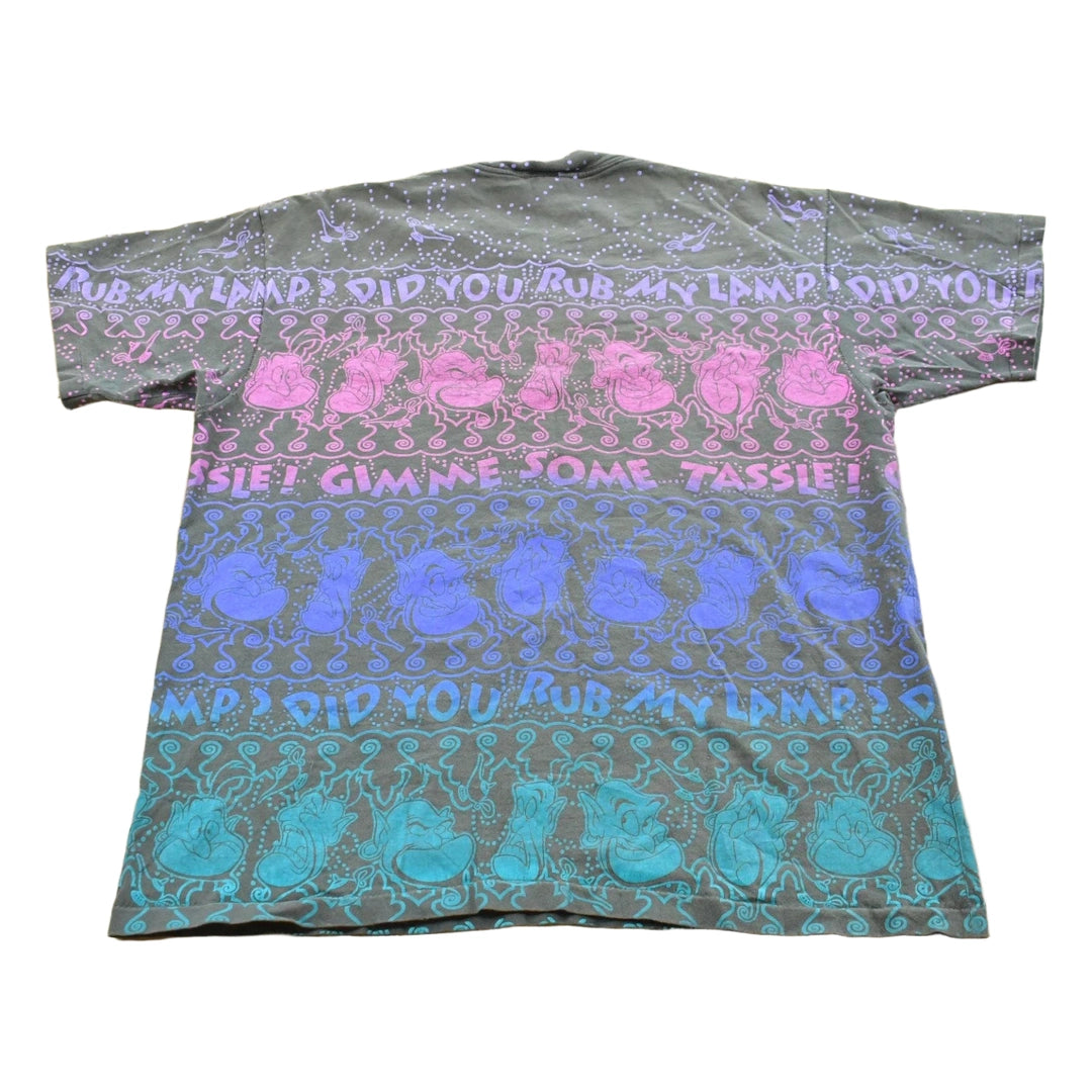Vintage 1990s Disneys Aladdin AOP Genie T-Shirt Mens Men's Large